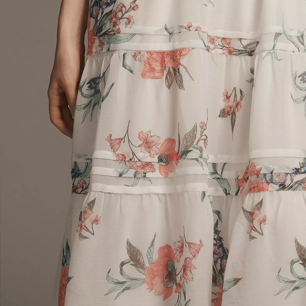 Anthropologie Somerset Strapless Chiffon Midi Dress - Picture 5 of 10